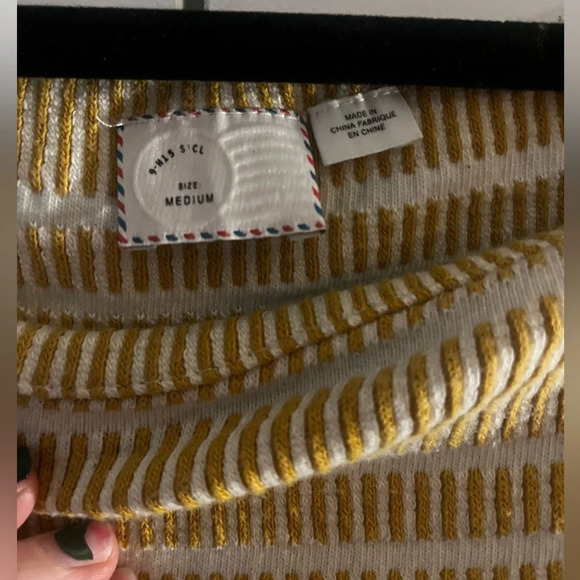 Anthropologie Postmark Mustard and White Striped Top - Picture 5 of 5